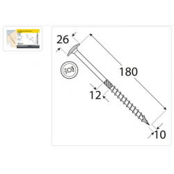 DMX Widok produktu: 321018 - CT 10180 Wkręt ciesielski 10x180 - (50/op) 